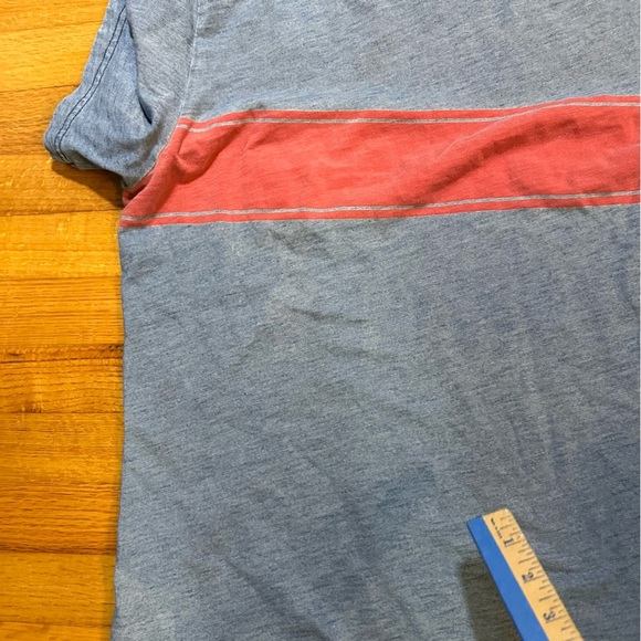 FAHERTY SURF STRIPE POCKET TEE - MEDIUM WASH INDIGO & RED Size L (a2 - Picture 11 of 13